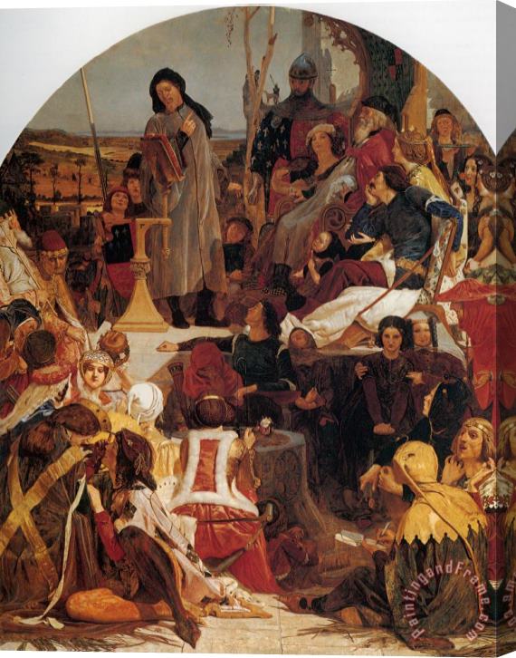 Ford Madox Brown Chaucer at The Court of Edward III Stretched Canvas Print / Canvas Art