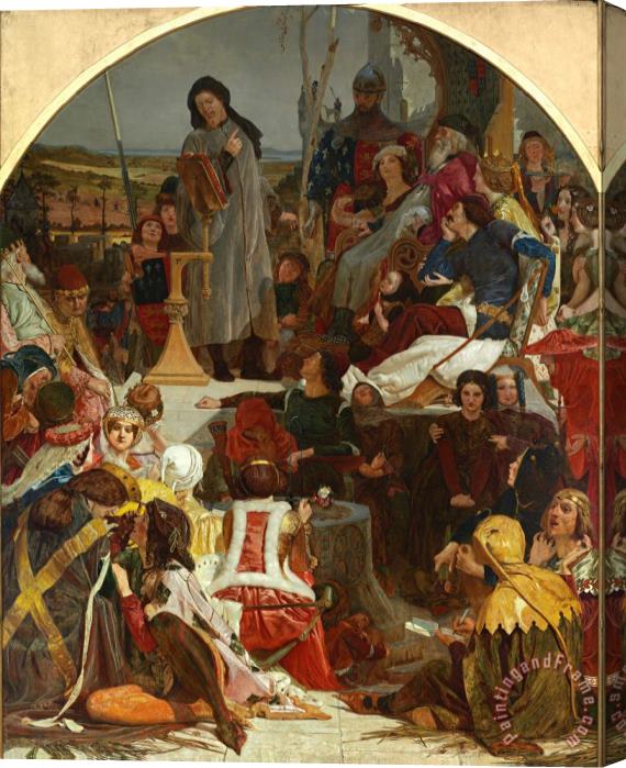 Ford Madox Brown Chaucer at The Court of Edward III Stretched Canvas Print / Canvas Art