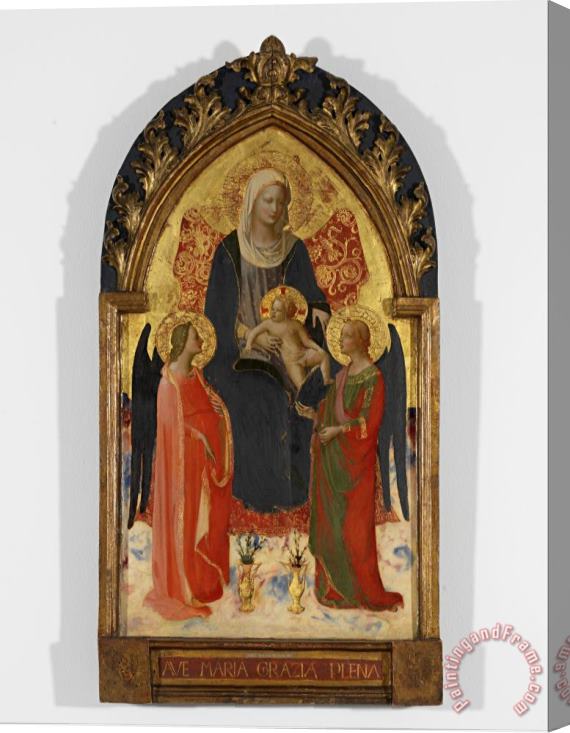 Fra Angelico Madonna And Child with Two Angels Stretched Canvas Print / Canvas Art