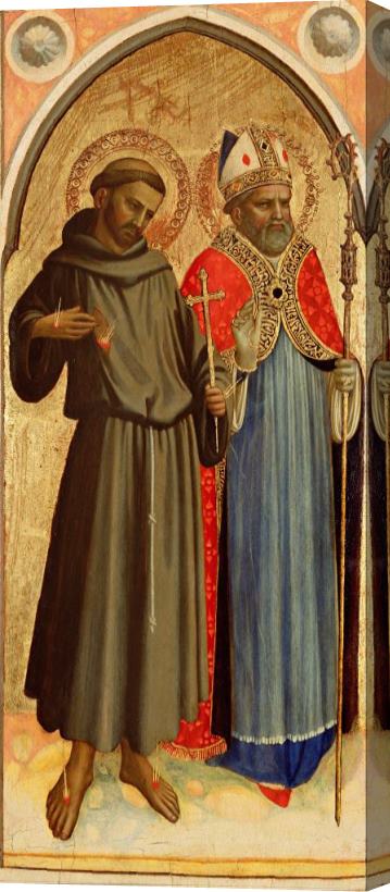 Fra Angelico Saint Francis And a Bishop Saint Stretched Canvas Painting / Canvas Art