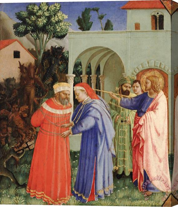 Fra Angelico The Apostle Saint James The Greater Freeing The Magician Hermogenes Stretched Canvas Painting / Canvas Art