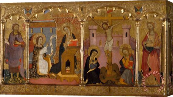 Francesc Comes Saint John The Baptist, Annunciation, Crucifixion And Saint Catherine of Alexandria Stretched Canvas Painting / Canvas Art
