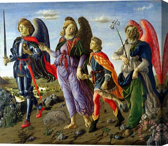 Francesco Botticini The Three Archangels And Tobias Stretched Canvas Print / Canvas Art