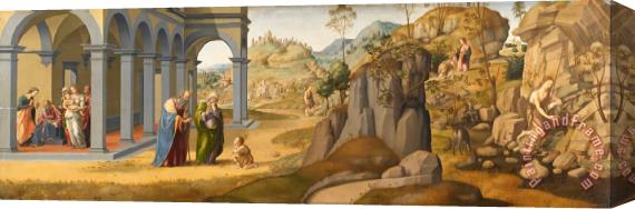 Francesco Granacci Scenes From The Life of St John The Baptist Stretched Canvas Painting / Canvas Art
