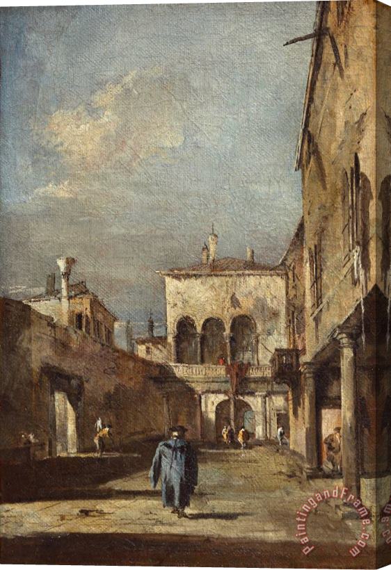 Francesco Guardi Architectural Fantasy with a Courtyard Stretched Canvas Painting / Canvas Art