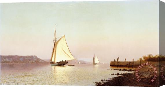 Francis Augustus Silva October on The Hudson Stretched Canvas Print / Canvas Art
