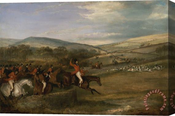 Francis Calcraft Turner The Berkeley Hunt, 1842 Full Cry Stretched Canvas Print / Canvas Art
