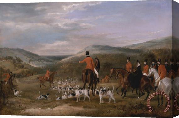 Francis Calcraft Turner The Berkeley Hunt, 1842 The Meet Stretched Canvas Print / Canvas Art