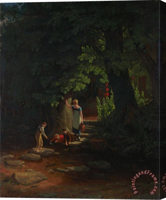 Francis Danby Children by a Brook Stretched Canvas Print / Canvas Art