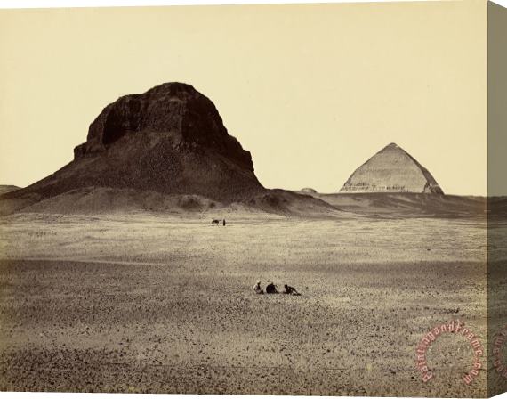 Francis Frith The Pyramids of Dahshoor, From The East Stretched Canvas Print / Canvas Art