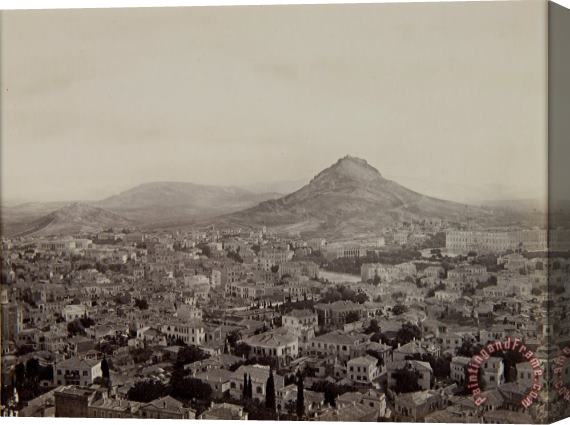 Francis Frith View of Athens From The Acropolis with Lycabettus Hill in The Background Stretched Canvas Painting / Canvas Art