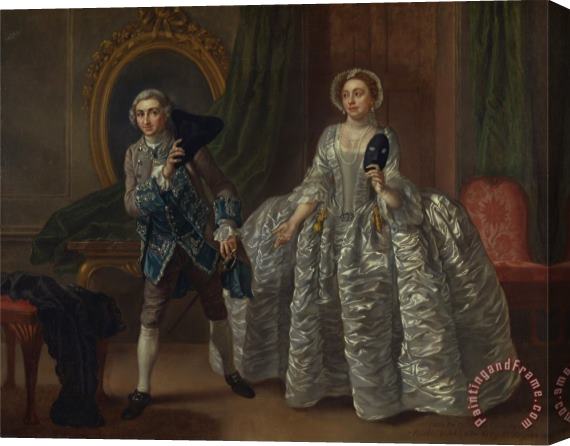 Francis Hayman David Garrick And Mrs. Pritchard in Benjamin Hoadley's The Suspicious Husband Stretched Canvas Print / Canvas Art