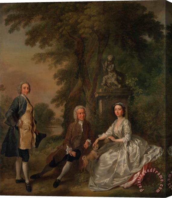 Francis Hayman Jonathan Tyers, with His Daughter Elizabeth, And Her Husband John Wood Stretched Canvas Painting / Canvas Art