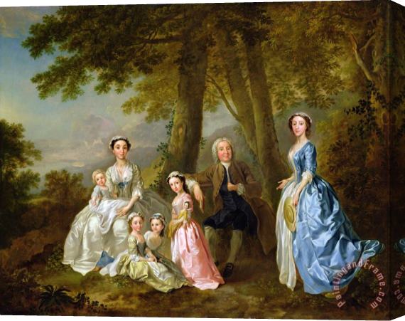 Francis Hayman Samuel Richardson seated with his family Stretched Canvas Painting / Canvas Art