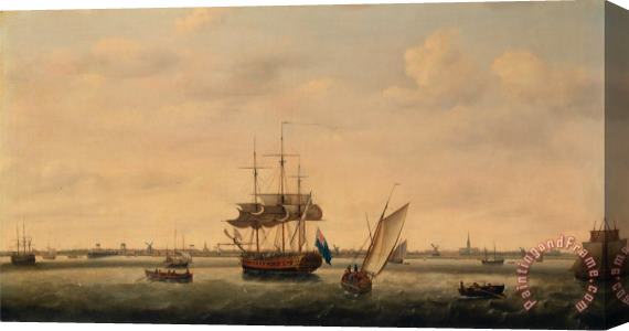 Francis Holman The Frigate 'surprise' at Anchor Off Great Yarmouth, Norfolk Stretched Canvas Painting / Canvas Art