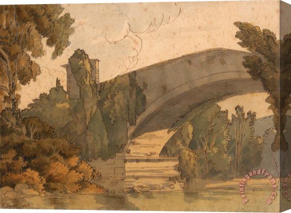 Francis Swaine A Bridge Between Florence And Bologna Stretched Canvas Painting / Canvas Art