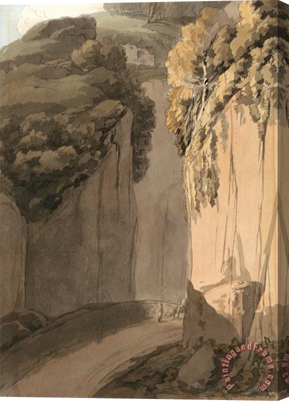Francis Swaine Entrance to The Grotto at Posilippo, Naples Stretched Canvas Print / Canvas Art