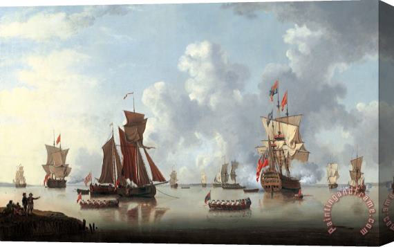 Francis Swaine The Landing of The Sailor Prince at Spithead Stretched Canvas Print / Canvas Art