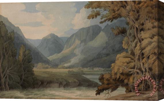 Francis Swaine View in Borrowdale of Eagle Crag And Rosthwaite Stretched Canvas Painting / Canvas Art