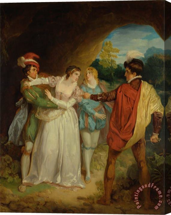 Francis Wheatley Valentine Rescuing Silvia From Proteus, From Shakespeare's The Two Gentlemen of Verona, Act V, Sce... Stretched Canvas Painting / Canvas Art