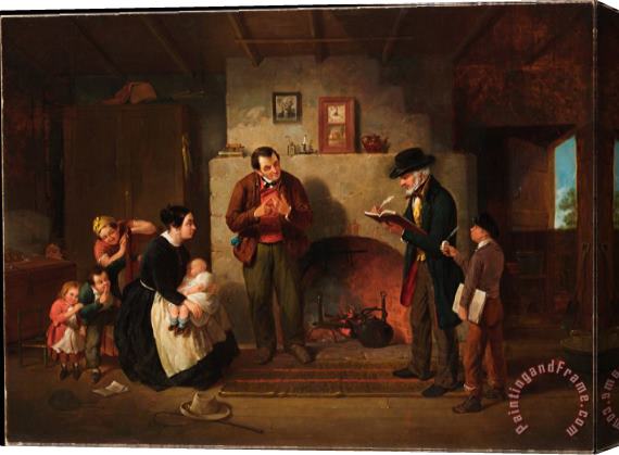 Francis William Edmonds Taking The Census Stretched Canvas Print / Canvas Art