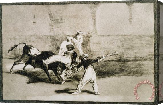 Francisco De Goya A Moor Caught by The Bull... From La Tauromaquia Stretched Canvas Print / Canvas Art