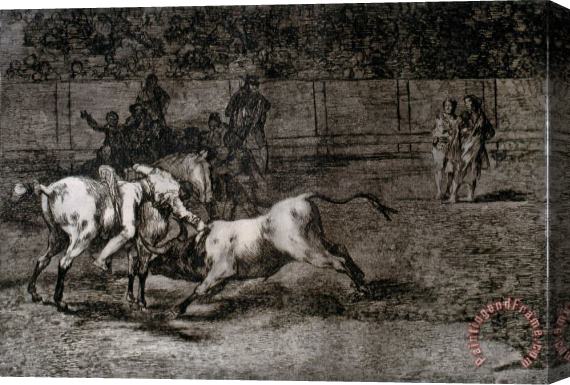 Francisco De Goya Mariano Ceballos, Called El Indio , Kills The Bull From Horseback Stretched Canvas Painting / Canvas Art