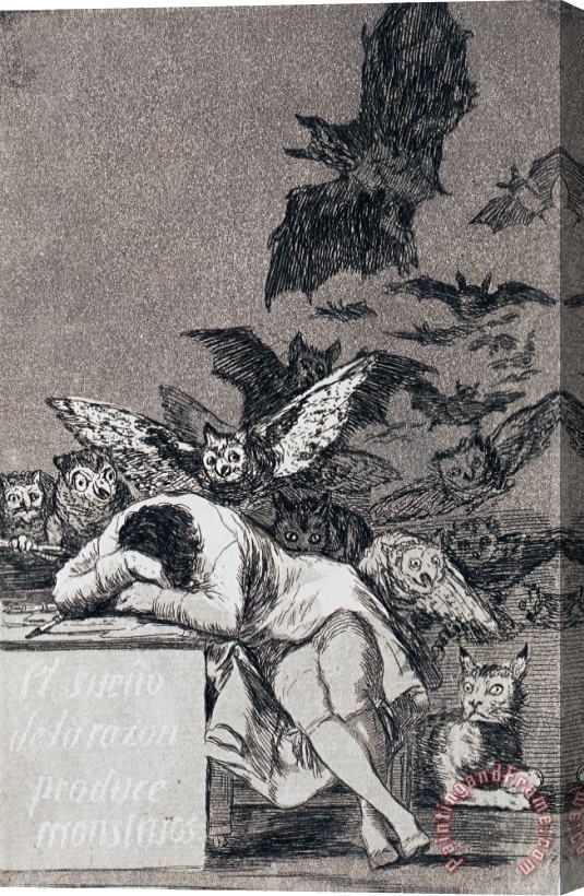 Francisco De Goya The Dream of Reason Brings Forth Monsters Stretched Canvas Painting / Canvas Art