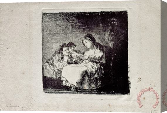 Francisco De Goya Woman Reading to Two Children Stretched Canvas Print / Canvas Art