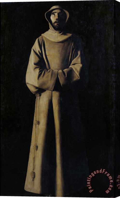 Francisco de Zurbaran Saint Francis of Assisi According to Pope Nicholas V's Vision Stretched Canvas Print / Canvas Art