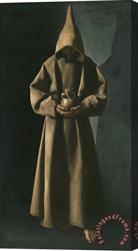 Francisco de Zurbaran Saint Francis of Assisi in His Tomb Stretched Canvas Print / Canvas Art