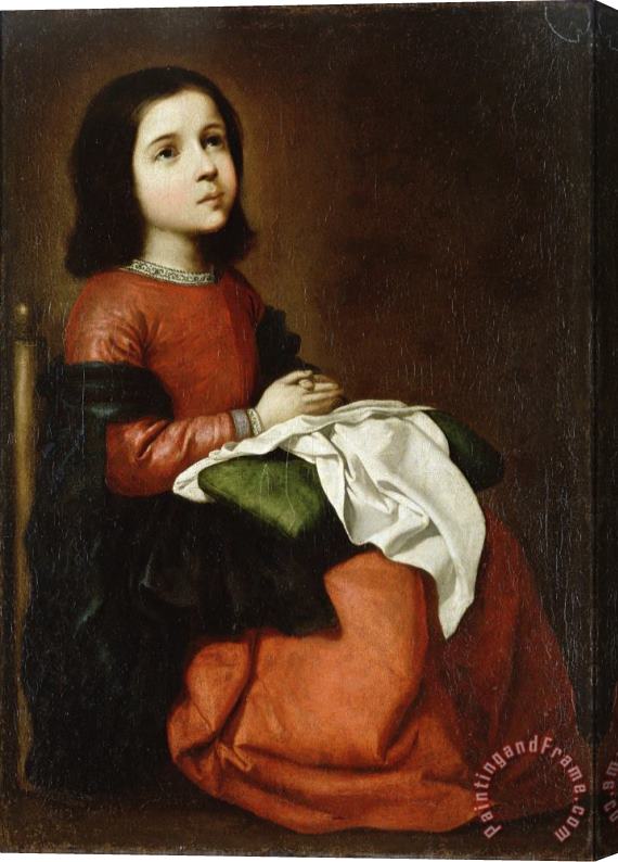 Francisco de Zurbaran Virgin Mary As a Child Stretched Canvas Painting / Canvas Art