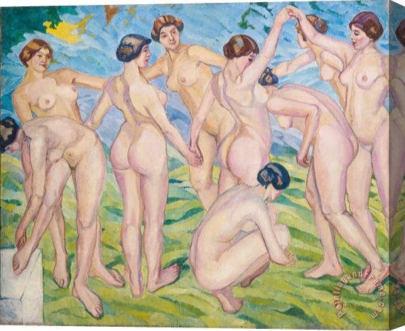 Francisco Iturrino Nudes (women Dancing in a Ring) Stretched Canvas Painting / Canvas Art