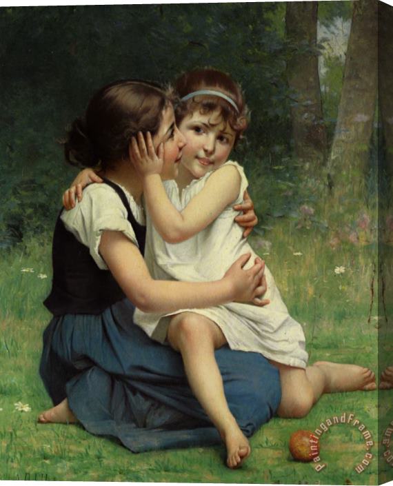 Francois Alfred Delobbe Sisterly Love Stretched Canvas Print / Canvas Art