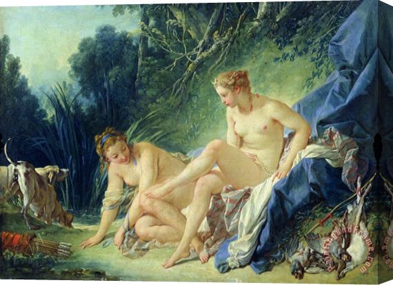 Francois Boucher Diana getting out of her bath Stretched Canvas Print / Canvas Art