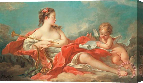 Francois Boucher Erato The Muse Of Love Poetry Stretched Canvas Print / Canvas Art
