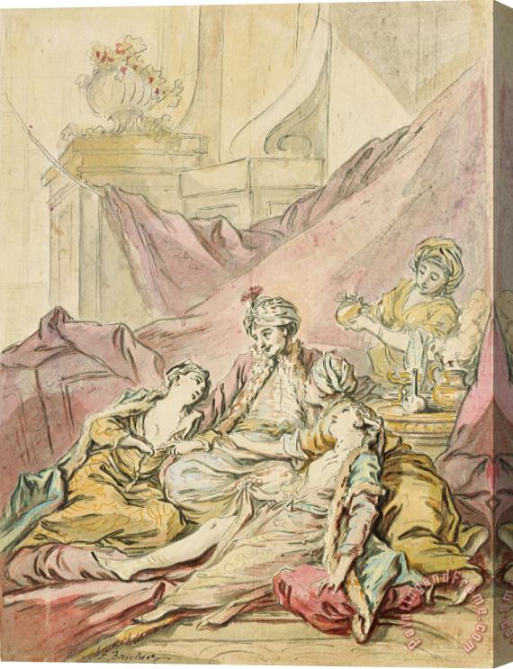 Francois Boucher The Pasha in His Harem, C. 1735 1739 Stretched Canvas Print / Canvas Art