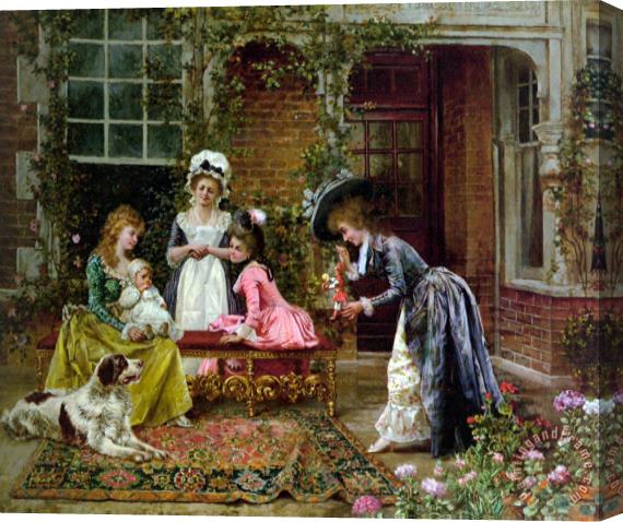 Francois Brunery Admiring The Baby Stretched Canvas Painting / Canvas Art