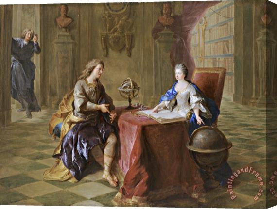 Francois De Troy The Astronomy Lesson of The Duchesse Du Maine Stretched Canvas Print / Canvas Art