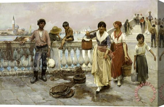 Frank Duveneck Water Carriers, Venice Stretched Canvas Painting / Canvas Art