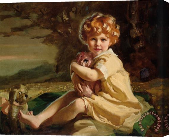 Frank O. Salisbury Portrait of Sarah Fenton King As a Little Girl Stretched Canvas Painting / Canvas Art