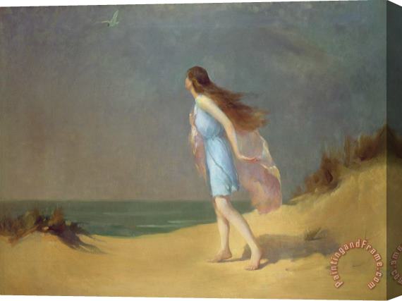 Frank Richards Girl on the beach Stretched Canvas Painting / Canvas Art