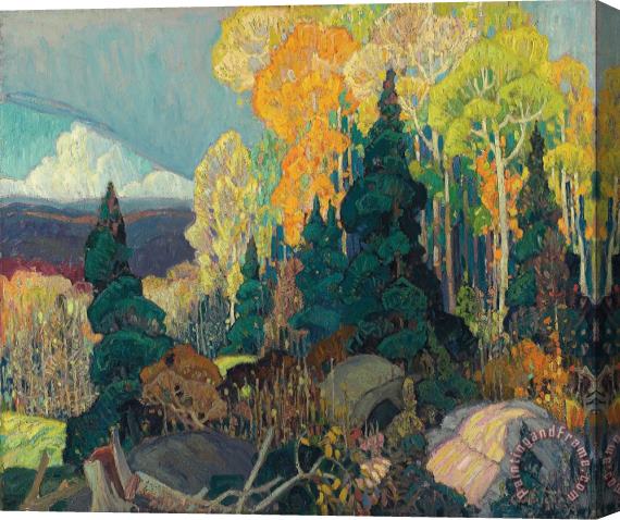 Franklin Carmichael Autumn Hillside Stretched Canvas Painting / Canvas Art