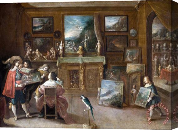 Frans Francken The Younger A Visit to The Art Dealer Stretched Canvas Print / Canvas Art