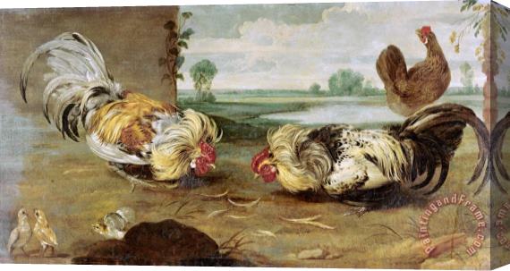 Frans Snyders A Cock Fight Stretched Canvas Print / Canvas Art