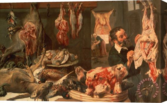 Frans Snyders The Butcher's Shop Stretched Canvas Print / Canvas Art