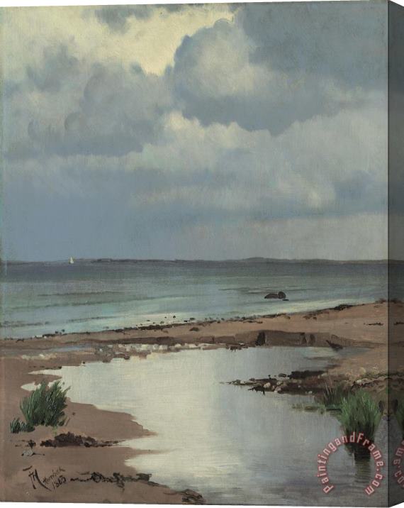 Frants Henningsen From the beach at Hornbaek Stretched Canvas Print / Canvas Art