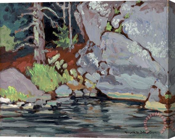 Franz Johnston Lichen Covered Rocks, Bryce's Island, Lake of The Woods Stretched Canvas Painting / Canvas Art