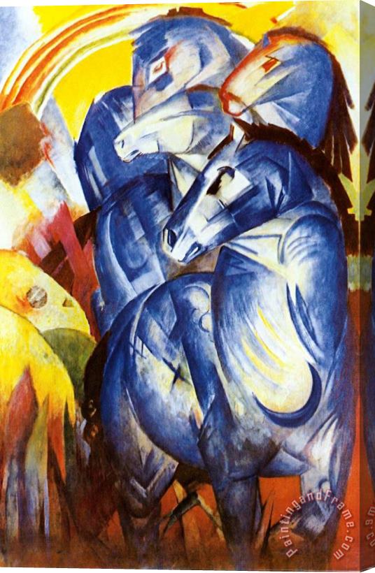 Franz Marc A Tower of Blue Horses Stretched Canvas Painting / Canvas Art