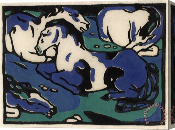 Franz Marc Resting Horses Stretched Canvas Painting / Canvas Art